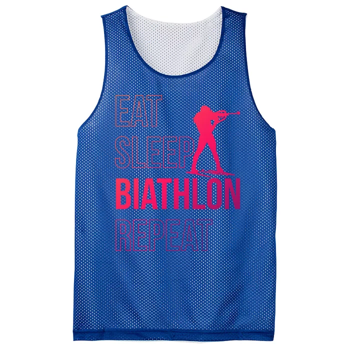 Eat Sleep Biathlon Skiing Shooting Ski Gift Mesh Reversible Basketball Jersey Tank