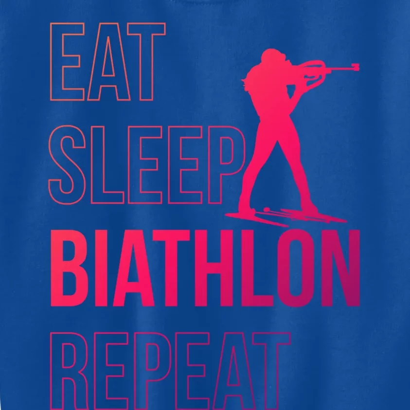 Eat Sleep Biathlon Skiing Shooting Ski Gift Kids Sweatshirt