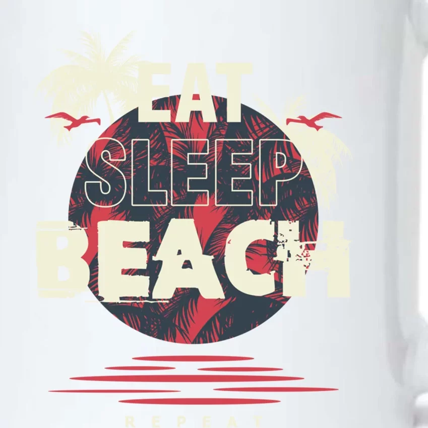 Eat Sleep Beach Repeat Holiday Sunny Vacation Vacationer Sun Gift Black Color Changing Mug