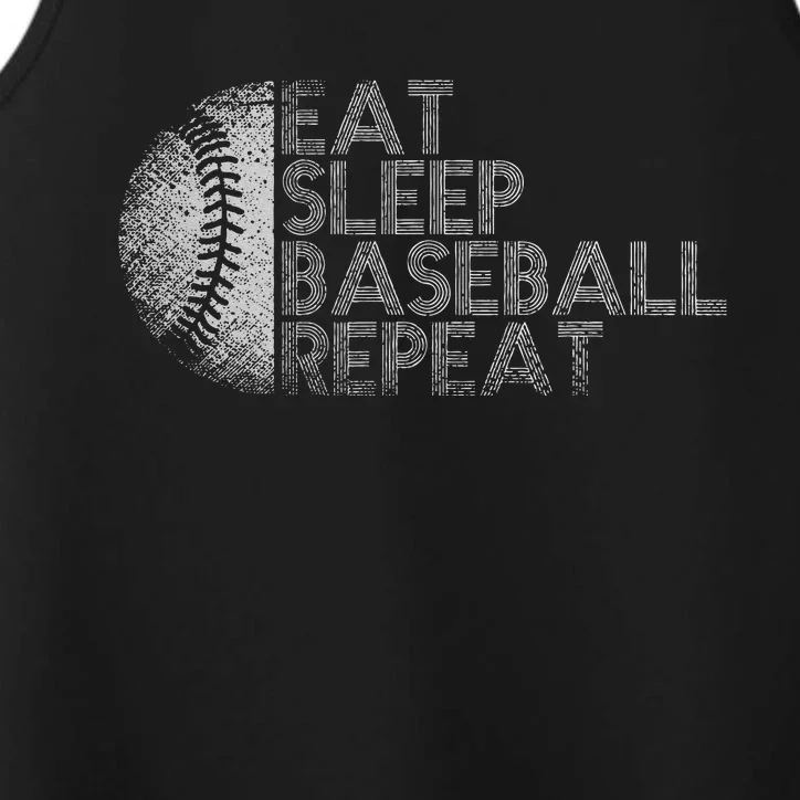 Eat Sleep Baseball Repeat Baseball Player Funny Baseball Performance Tank