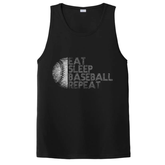 Eat Sleep Baseball Repeat Baseball Player Funny Baseball Performance Tank