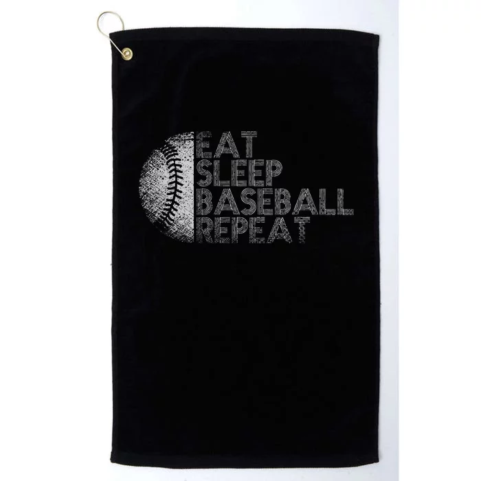 Eat Sleep Baseball Repeat Baseball Player Funny Baseball Platinum Collection Golf Towel