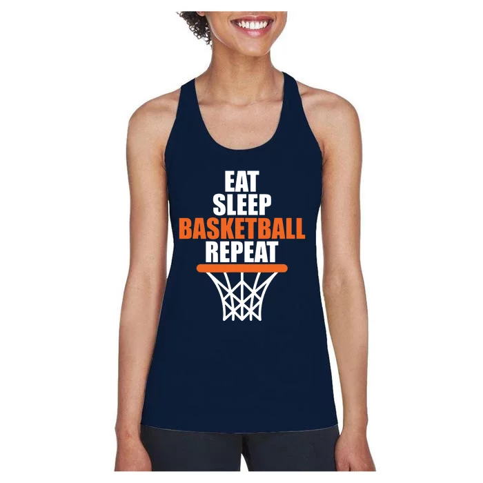 Eat Sleep Basketball Repeat Shirts For Basketball Fans Women's Racerback Tank