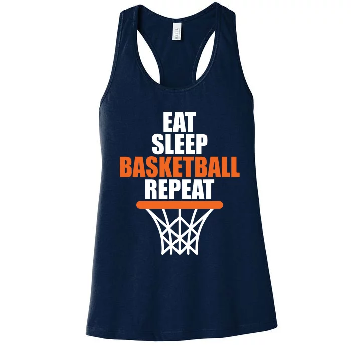 Eat Sleep Basketball Repeat Shirts For Basketball Fans Women's Racerback Tank