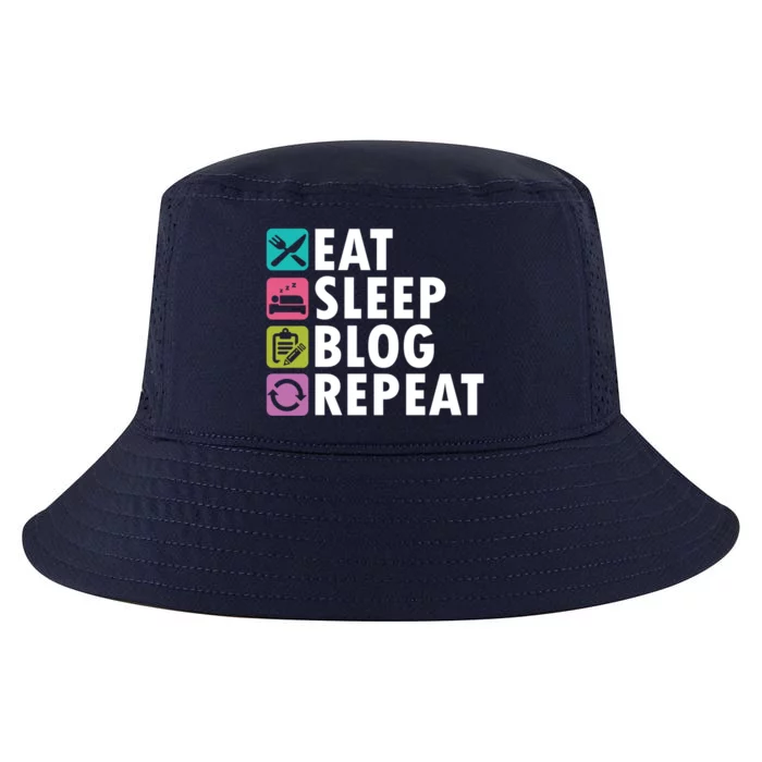 Eat Sleep Blog Blogger Blogging Influencer Writer Author Gift Cool Comfort Performance Bucket Hat