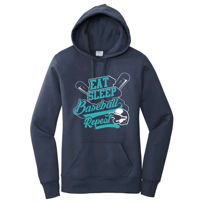 Eat Sleep Baseball Repeat - Baseball Player Gift Women's Pullover Hoodie