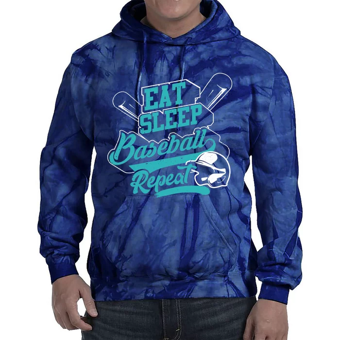 Eat Sleep Baseball Repeat - Baseball Player Gift Tie Dye Hoodie