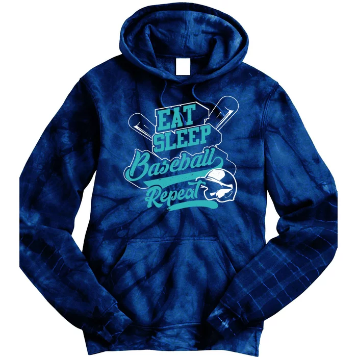 Eat Sleep Baseball Repeat - Baseball Player Gift Tie Dye Hoodie