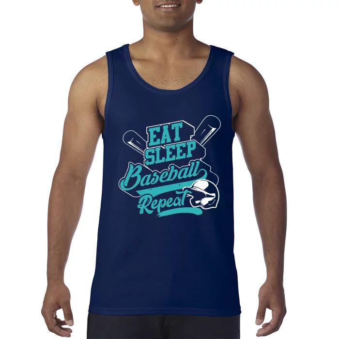 Eat Sleep Baseball Repeat - Baseball Player Gift Tank Top