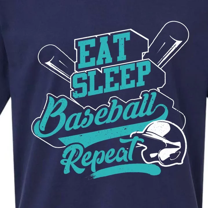 Eat Sleep Baseball Repeat - Baseball Player Gift Sueded Cloud Jersey T-Shirt