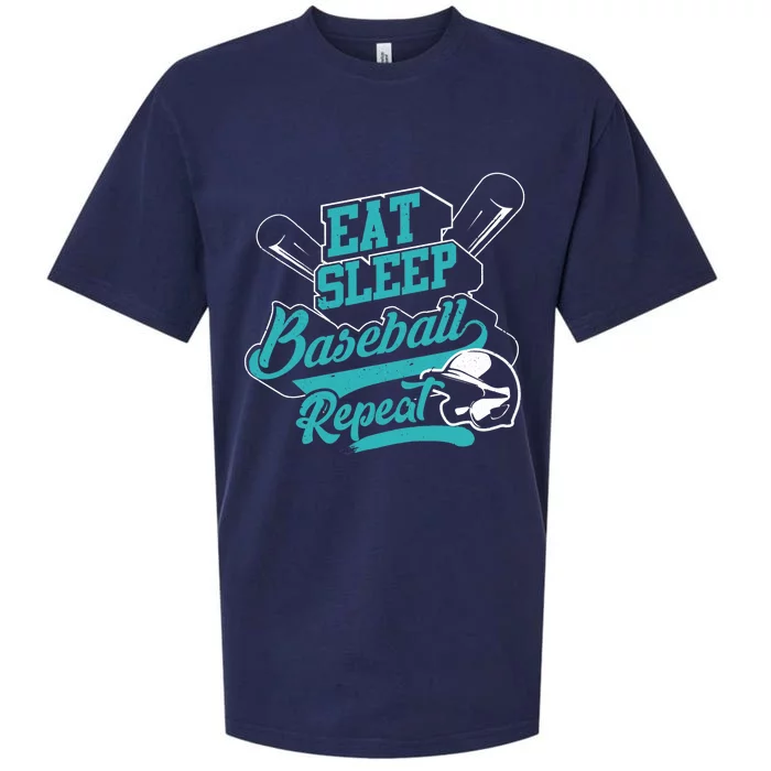 Eat Sleep Baseball Repeat - Baseball Player Gift Sueded Cloud Jersey T-Shirt