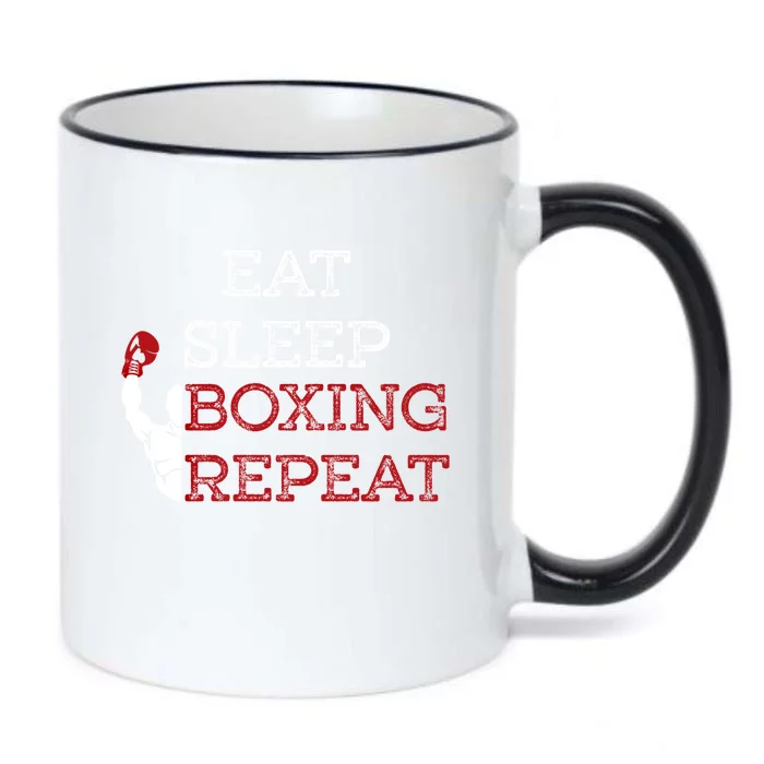 Eat Sleep Boxing Repeat Boxer Design Funny Gift Black Color Changing Mug