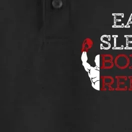 Eat Sleep Boxing Repeat Boxer Design Funny Gift Dry Zone Grid Performance Polo