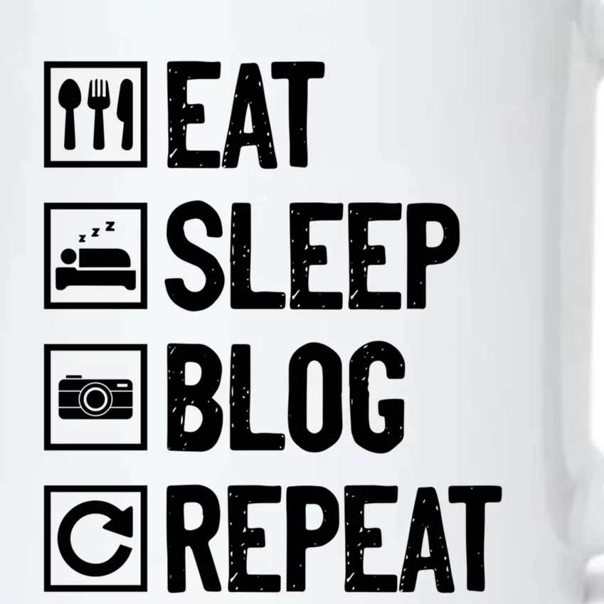 Eat Sleep Blog Repeat Vlogging Blogging Traveler Blogger Gift Black Color Changing Mug