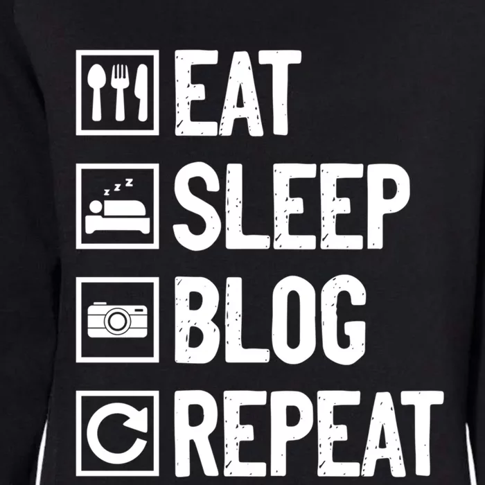 Eat Sleep Blog Repeat Vlogging Blogging Traveler Blogger Gift Womens California Wash Sweatshirt