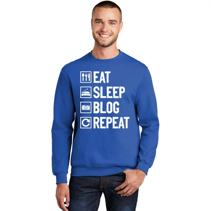 Eat Sleep Blog Repeat Vlogging Blogging Traveler Blogger Gift Sweatshirt