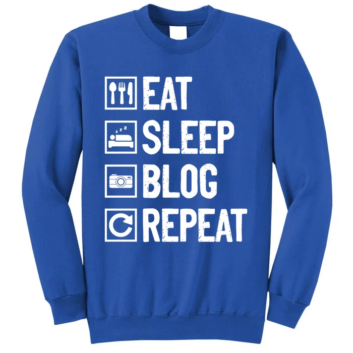 Eat Sleep Blog Repeat Vlogging Blogging Traveler Blogger Gift Sweatshirt