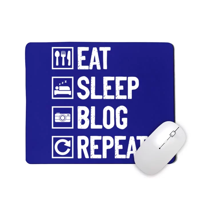 Eat Sleep Blog Repeat Vlogging Blogging Traveler Blogger Gift Mousepad