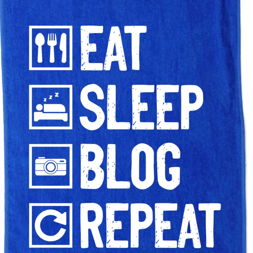 Eat Sleep Blog Repeat Vlogging Blogging Traveler Blogger Gift Platinum Collection Golf Towel