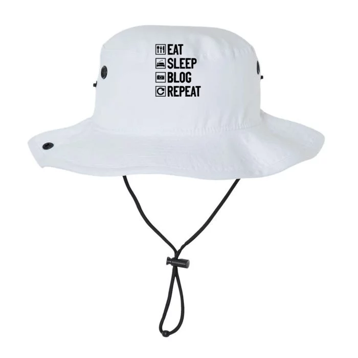 Eat Sleep Blog Repeat Vlogging Blogging Traveler Blogger Gift Legacy Cool Fit Booney Bucket Hat