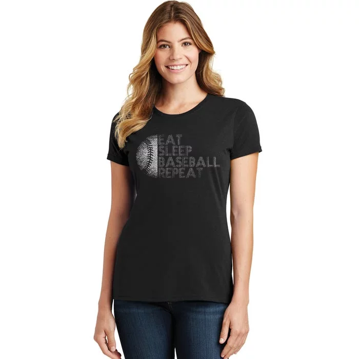 Eat Sleep Baseball Repeat Baseball Player Women's T-Shirt