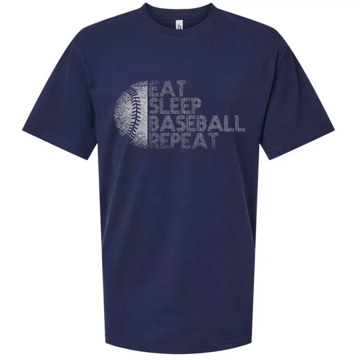 Eat Sleep Baseball Repeat Baseball Player Sueded Cloud Jersey T-Shirt