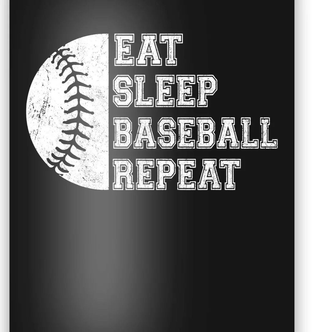 Eat Sleep Baseball Repeat Baseball Player Funny Baseball Poster