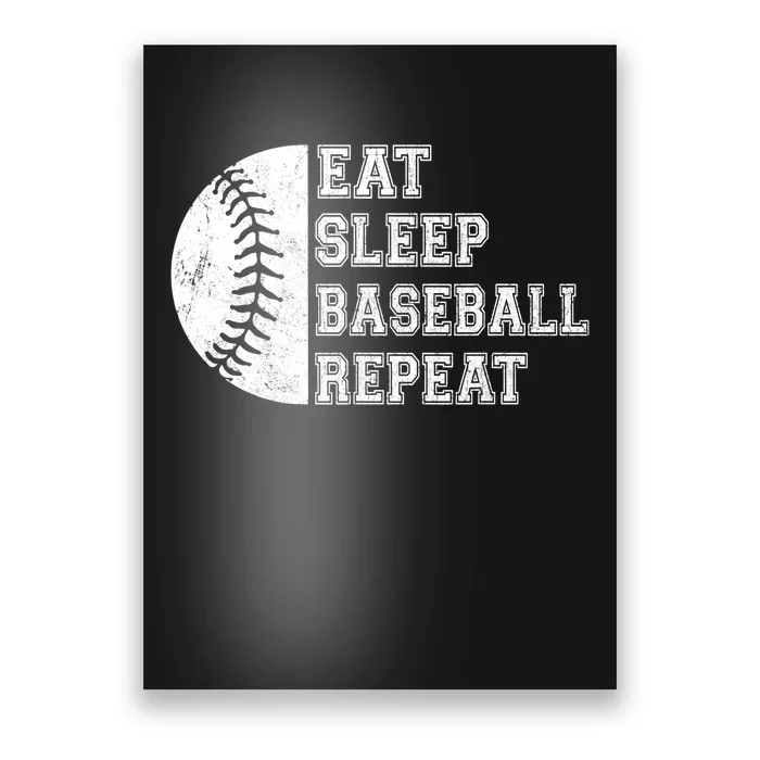 Eat Sleep Baseball Repeat Baseball Player Funny Baseball Poster