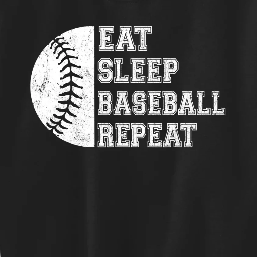 Eat Sleep Baseball Repeat Baseball Player Funny Baseball Kids Sweatshirt