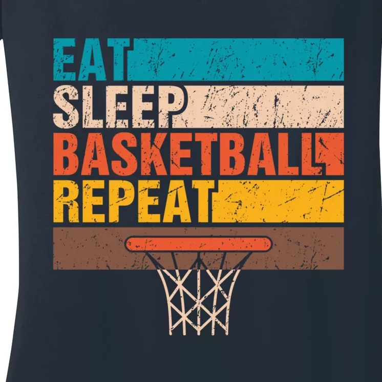 Eat. Sleep. Basketball. Repeat. Basketball Youths Bball Women's V-Neck T-Shirt