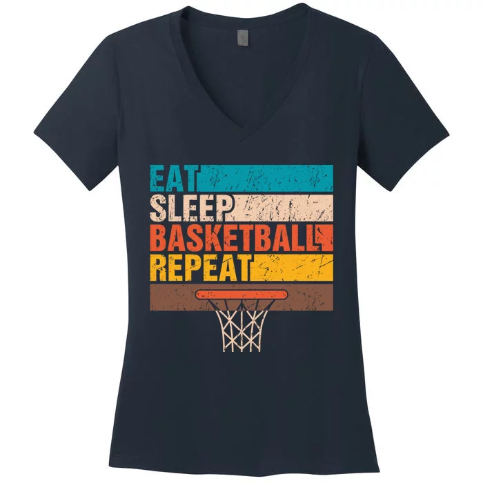 Eat. Sleep. Basketball. Repeat. Basketball Youths Bball Women's V-Neck T-Shirt