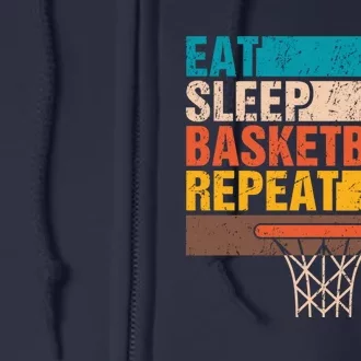 Eat. Sleep. Basketball. Repeat. Basketball Youths Bball Full Zip Hoodie