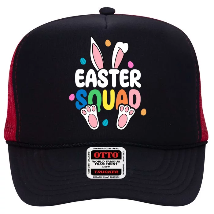 Easter Squad Bunny Holiday Colorful High Crown Mesh Trucker Hat