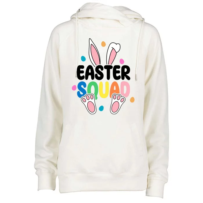 Easter Squad Bunny Holiday Colorful Womens Funnel Neck Pullover Hood