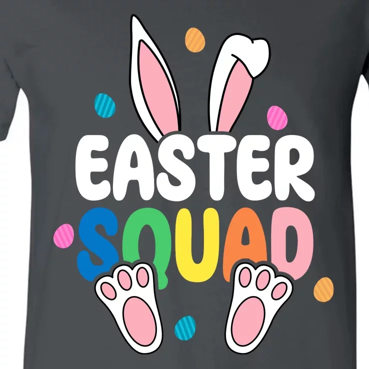 Easter Squad Bunny Holiday Colorful V-Neck T-Shirt