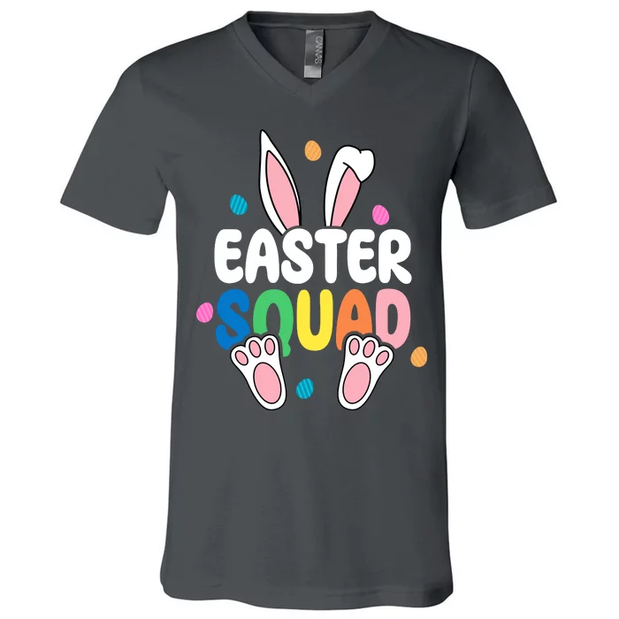 Easter Squad Bunny Holiday Colorful V-Neck T-Shirt