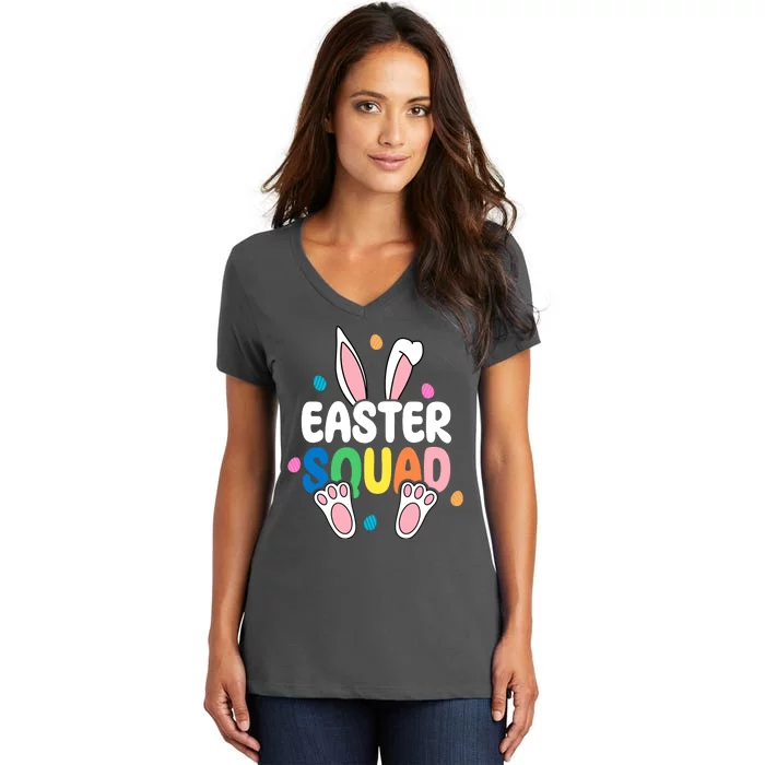 Easter Squad Bunny Holiday Colorful Women's V-Neck T-Shirt