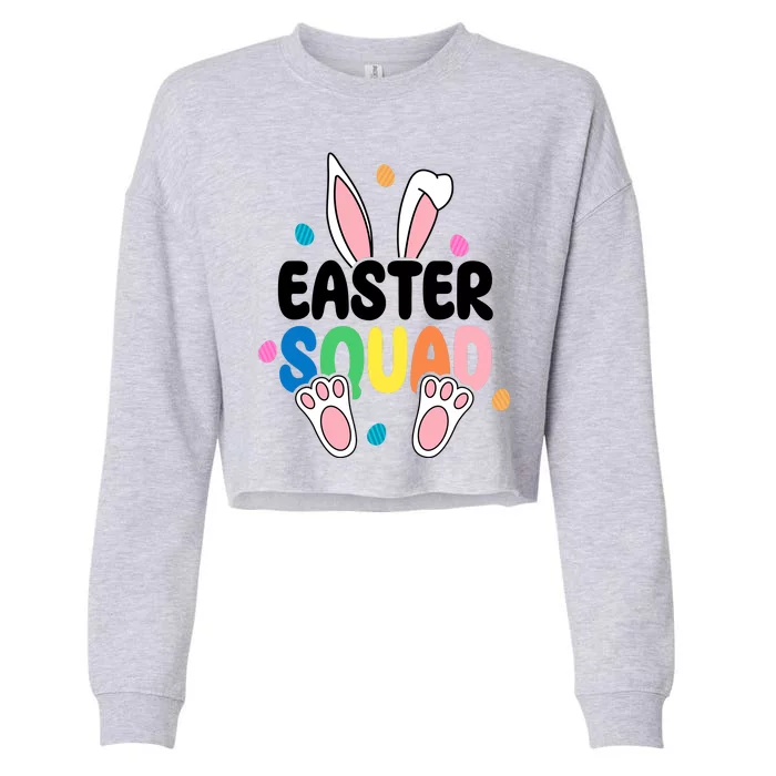 Easter Squad Bunny Holiday Colorful Cropped Pullover Crew