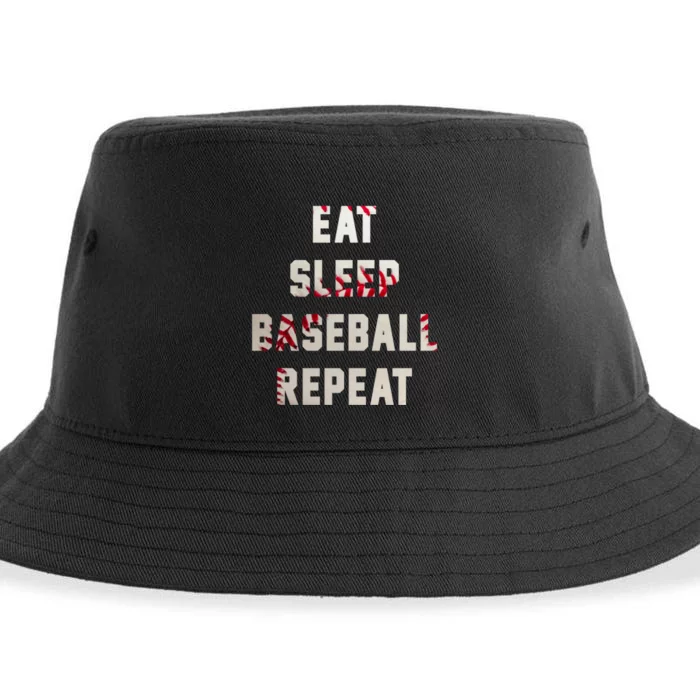 Eat Sleep Baseball Repeat Hoodie Baseball Player Fan Gifts Sustainable Bucket Hat