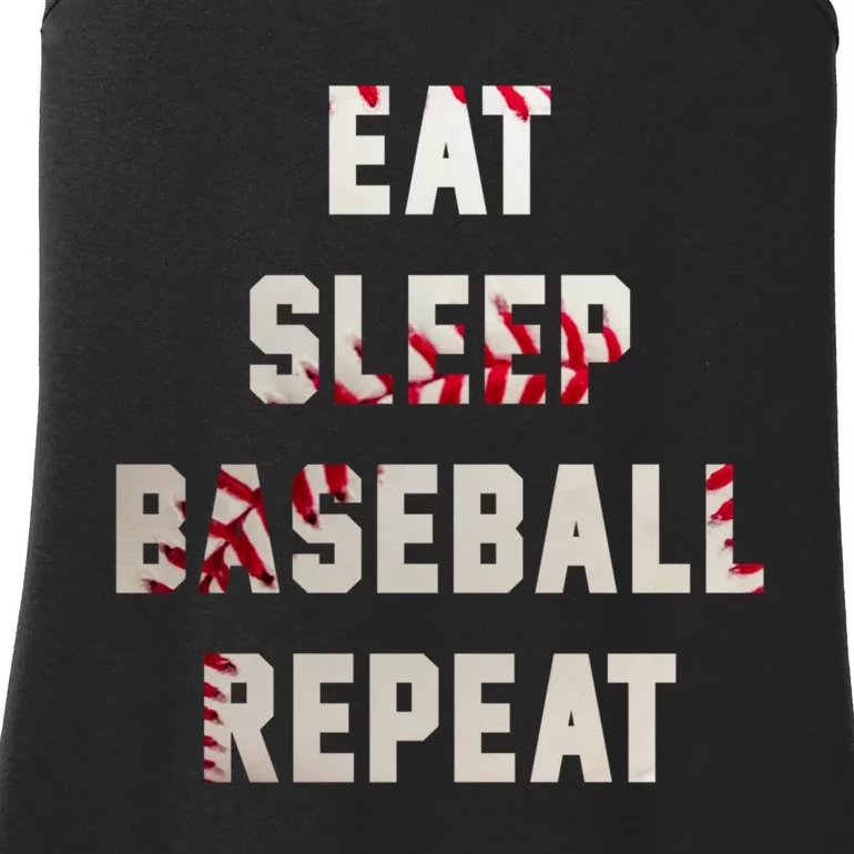 Eat Sleep Baseball Repeat Hoodie Baseball Player Fan Gifts Ladies Essential Tank