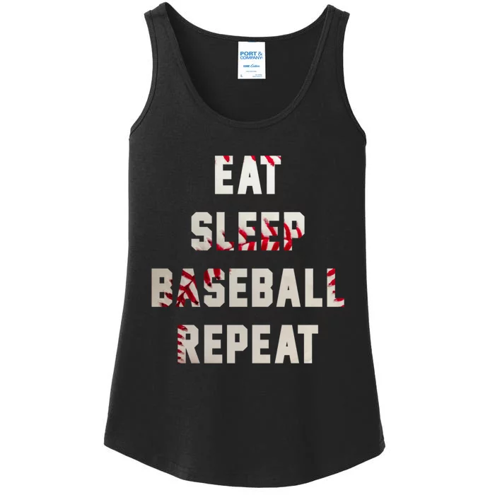 Eat Sleep Baseball Repeat Hoodie Baseball Player Fan Gifts Ladies Essential Tank