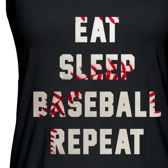 Eat Sleep Baseball Repeat Hoodie Baseball Player Fan Gifts Ladies Essential Flowy Tank