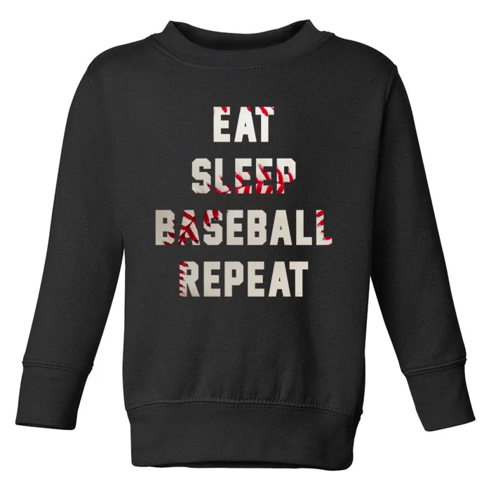 Eat Sleep Baseball Repeat Hoodie Baseball Player Fan Gifts Toddler Sweatshirt