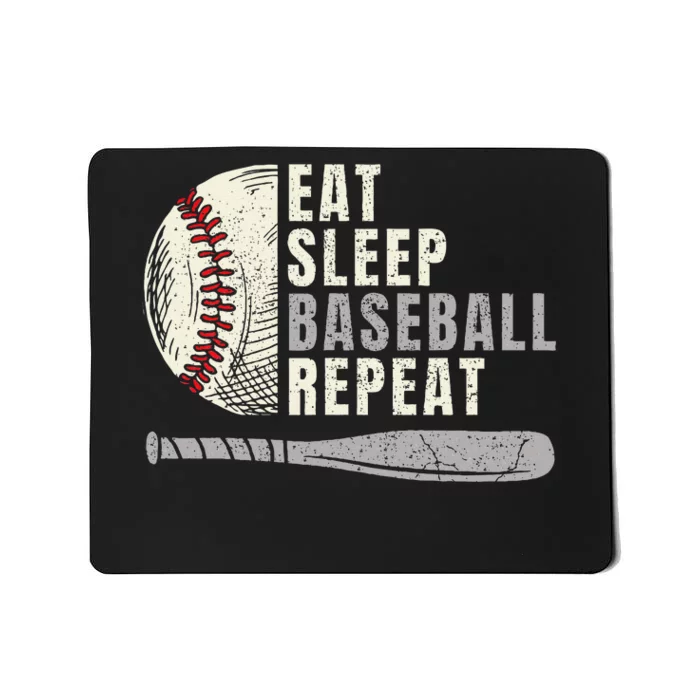 Eat Sleep Baseball Repeat Funny Baseball Player Mousepad