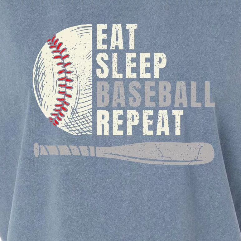 Eat Sleep Baseball Repeat Funny Baseball Player Garment-Dyed Women's Muscle Tee