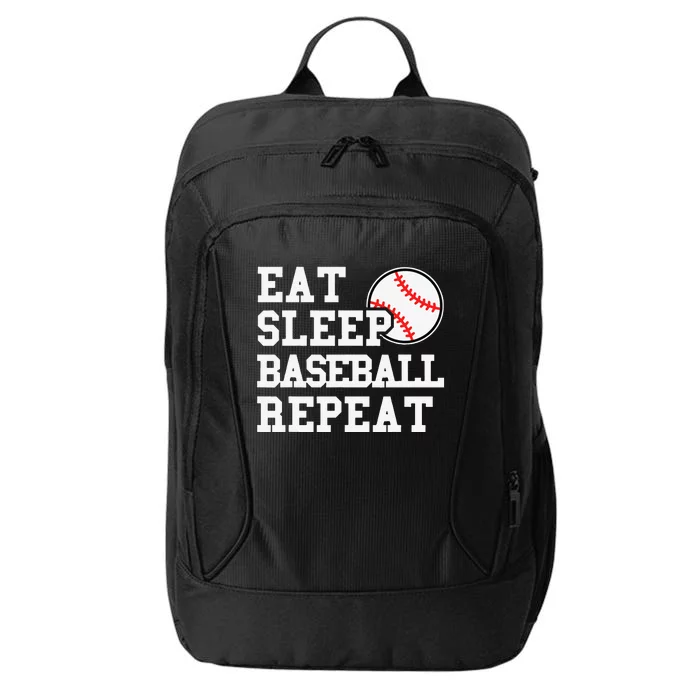 Eat Sleep Baseball Repeat Funny Baseball Lover City Backpack