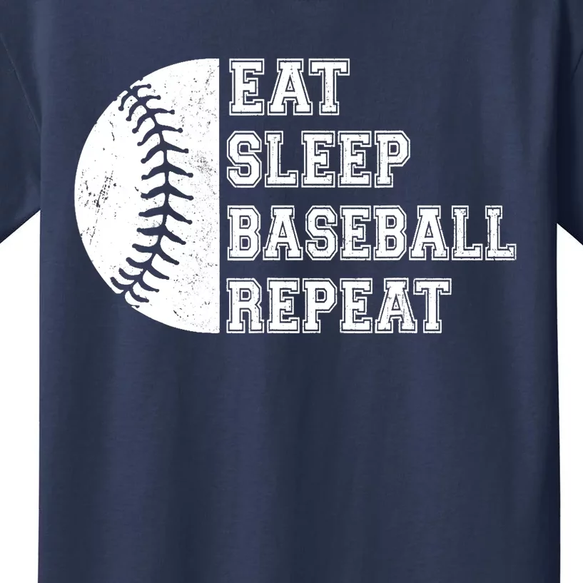 Eat Sleep Baseball Repeat Baseball Player Funny Baseball Kids T-Shirt