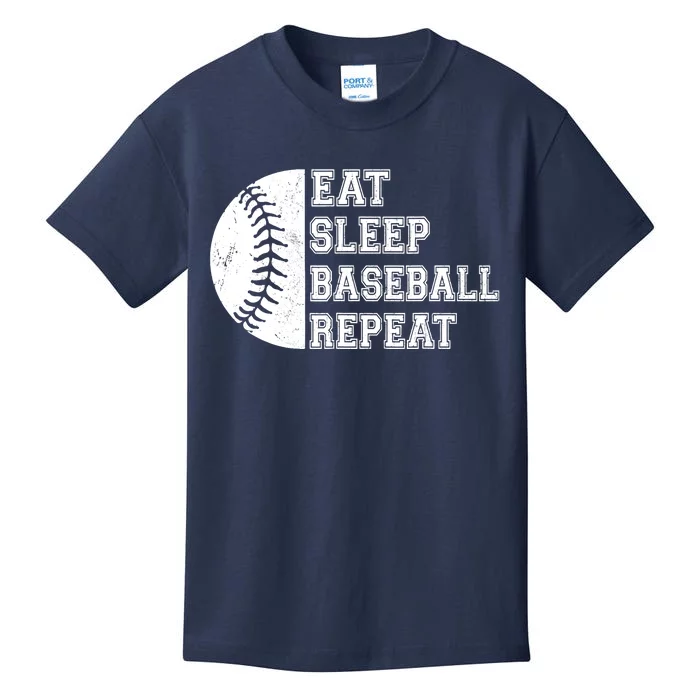 Eat Sleep Baseball Repeat Baseball Player Funny Baseball Kids T-Shirt