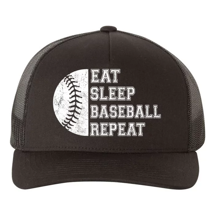 Eat Sleep Baseball Repeat Baseball Player Funny Baseball Yupoong Adult 5-Panel Trucker Hat