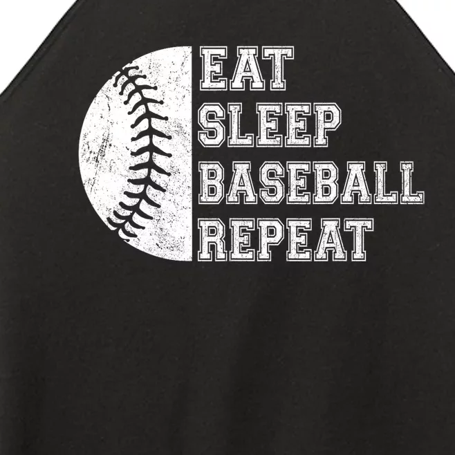 Eat Sleep Baseball Repeat Baseball Player Funny Baseball Women’s Perfect Tri Rocker Tank